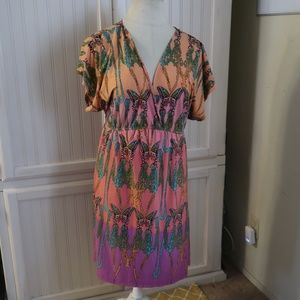 PURE ENERGY Purple & Orange Butterfly Dress